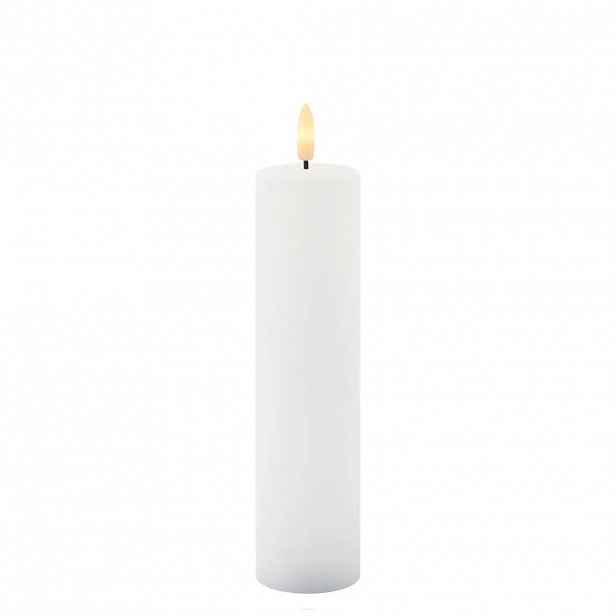 LED svíčka z pravého vosku Sille, bílá, Ø 5 × 20 cm, 2× AA