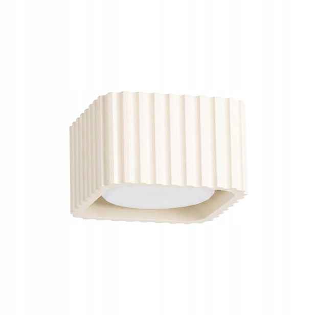 Sollux Lighting stropní spot Riff béžový čtvercový rýhovaný 1xGX53 10W