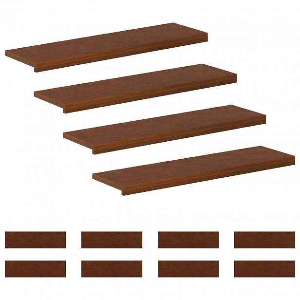 vidaXL Schodové nášlapy 12 ks 100 x 25 x 2 cm Tmavě hnědá