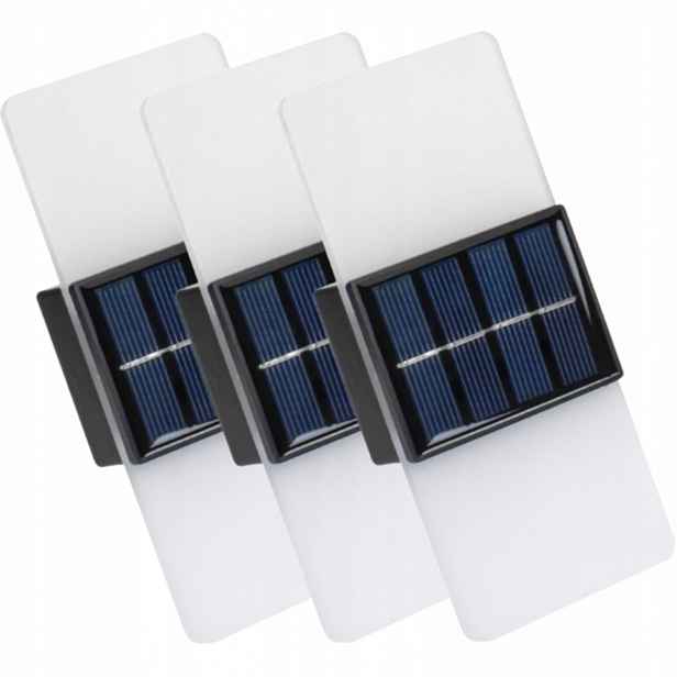 3x Solární nástěnné svítidlo Solární lampa Akryl Led Venkovní vodotěsný senzor
