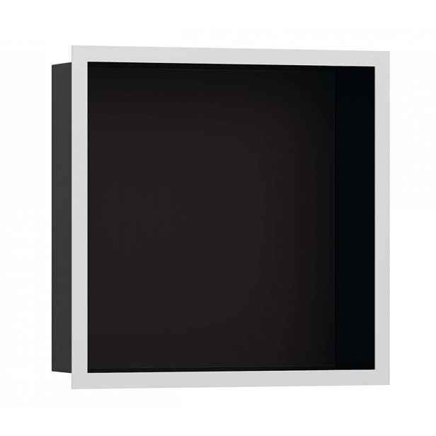 Hansgrohe XtraStoris Individual - Výklenek do stěny s designovým rámem, 30x30x10 cm, matná černá/matná bílá 56098700