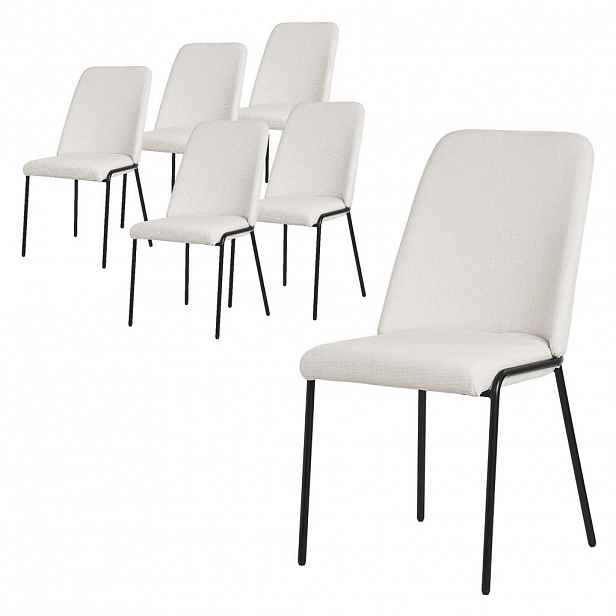ML-DESIGN JÍDELNÍ ŽIDLE, sada 6 ks, béžová, s látkovým potahem