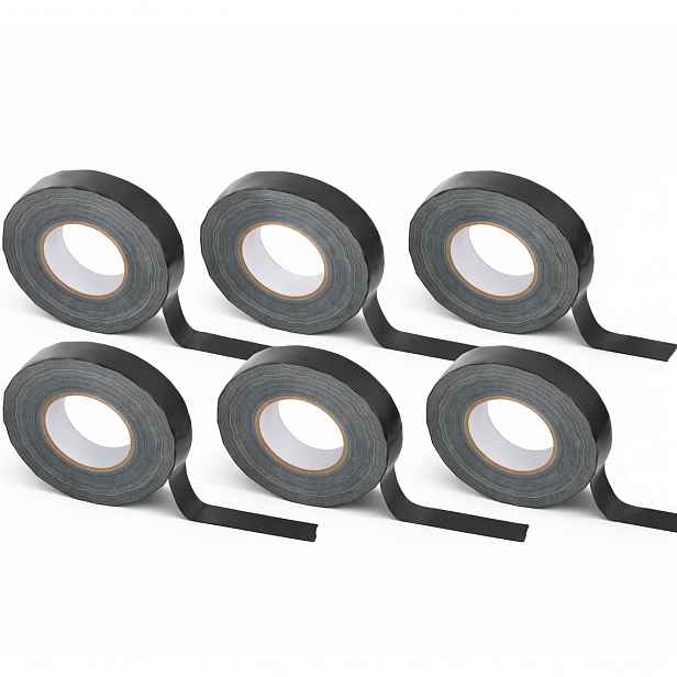 Montážní opravná páska černá 50 m 48 mm Silná Uv Hydroizolační 6 Kusů