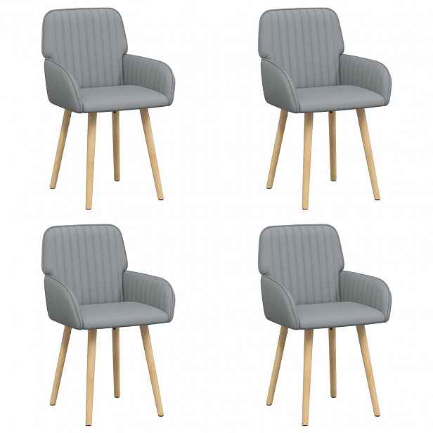vidaXL Jídelní židle 4 ks Textil Světle šedá 56,5 x 50 x 87,5 cm