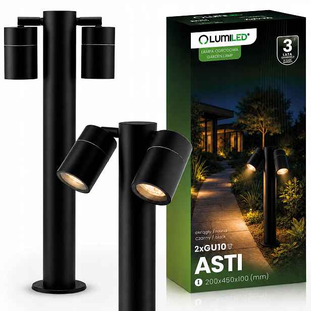 Zahradní lampa Stojací svítidlo 45 cm Sloupek Venkovní reflektor 2x GU10 Sloup