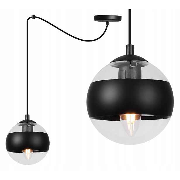 Závěsné Stropní Svítidlo Lustr Jednoduchá Černá Loft Skleněné Koule Pavouk