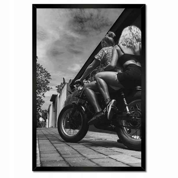 Plakáty v rámu 40x60 Zamilovaný pár na motorce