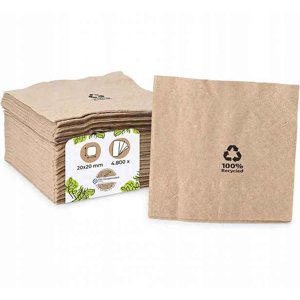 Papírové ubrousky Biozoyg biologicky rozložitelné kompostovatelné 20 x 20 cm 4800 ks