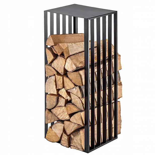 Stojan Na Palivové Krbové Dřevo Černý Regál Velký Kovový Koš 90 cm