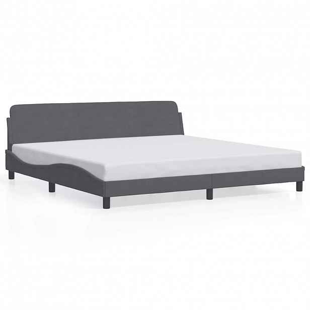 vidaXL Rám postele Dover tmavě šedý 200 x 200 cm samet