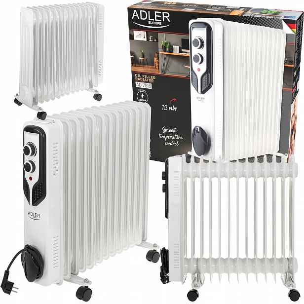 Elektrický Olejový Radiátor 2500W Olejový Radiátor 13 Žeber Na Kolečkách Termostat