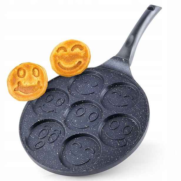 Granitová pánev na sázená vejce Vajíčka Placky Palačinky Pancakes Smajlíci