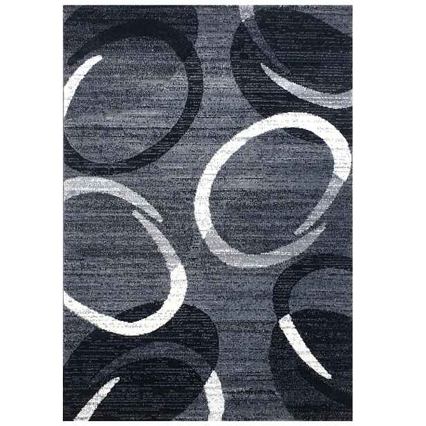 Kusový koberec Florida New 308-72 grey/black, 200x290, šedá, chodba / předsíň, Spoltex