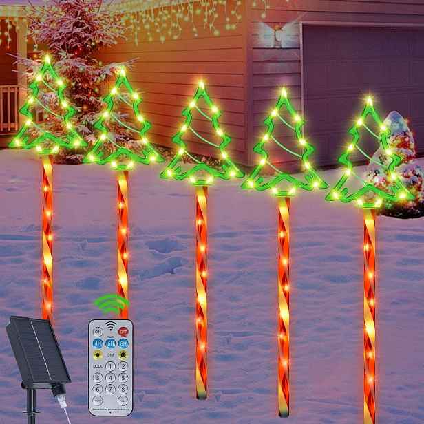 Solární vánoční osvětlení na stromeček , sada 5 kusů , 85 Led diod, napájení přes Usb