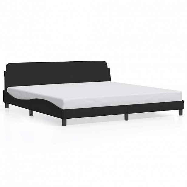 vidaXL Rám postele Dover černý 200 x 200 cm samet