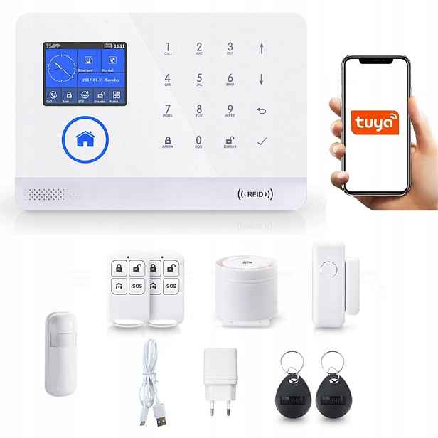 Bezdrátový LCD Alarm 2.4' Gsm WiFi Tuya Smart
