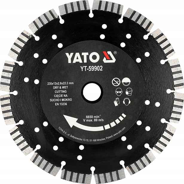Praktický Kotouč Na Železobeton 230 MM Yato YT-59902