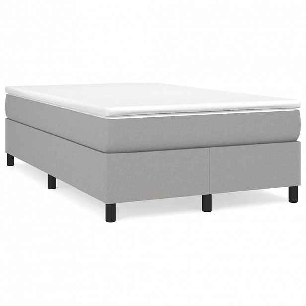 vidaXL Rám postele s boxspringem světle šedá 120 x 200 cm textil
