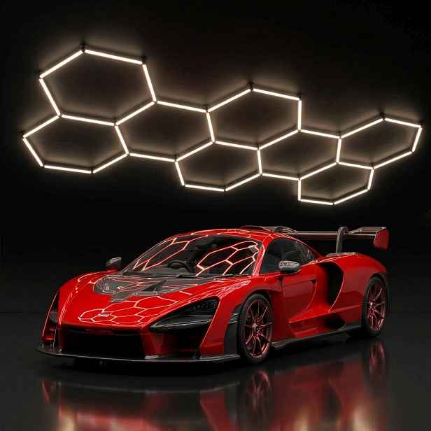 HEX8 stropní Led svítidlo černé 4000K 245W 229x237cm obývací pokoj a studio