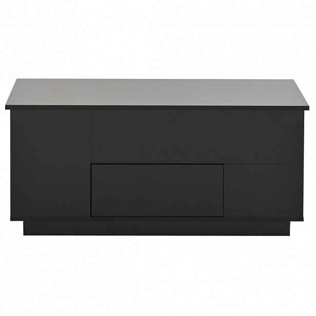 OKWISH KONFERENČNÍ stolek 100/50/45-59 cm černý z dřevotřísky s LED osvětlením a 2 taburety