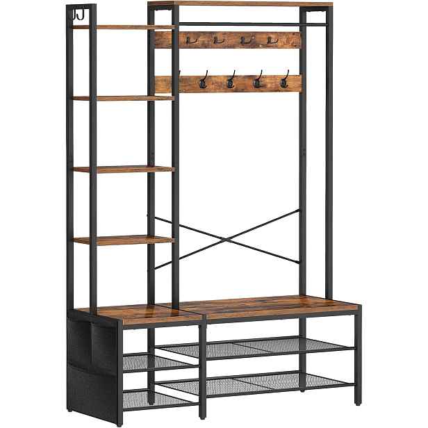Předsíňový věšák Vasagle Une 120 cm černý/hnědý