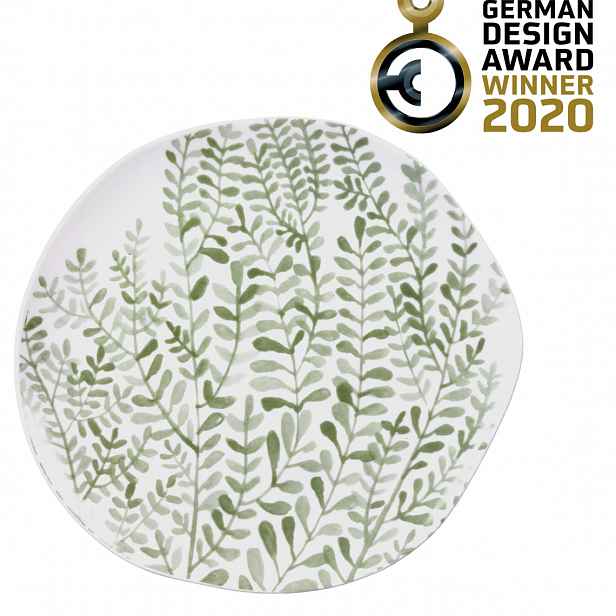 Räder Bílý porcelánový talíř FOLIAGE GREEN, střední