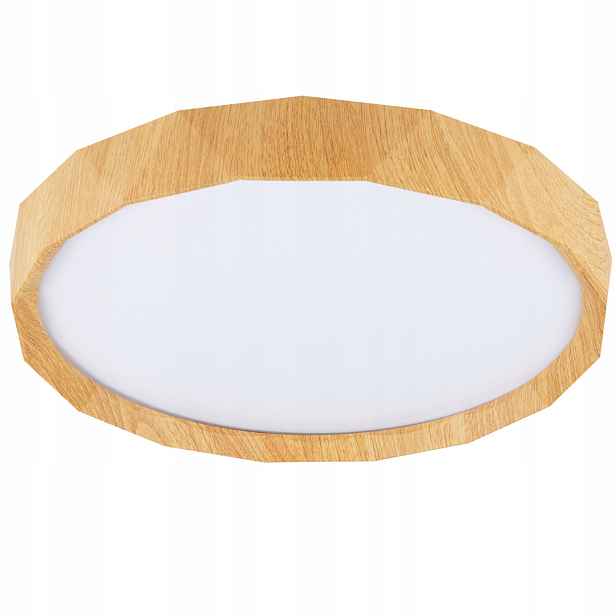 Stropní Svítidlo kulatý Cadix 38,5cm Stropní Svítidlo Bílé+dřevěný 24W Led akryl