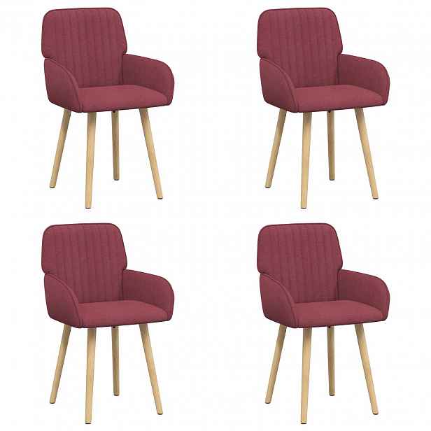 vidaXL Jídelní židle 4 ks Textil Víno Červené 56,5 x 50 x 87,5 cm