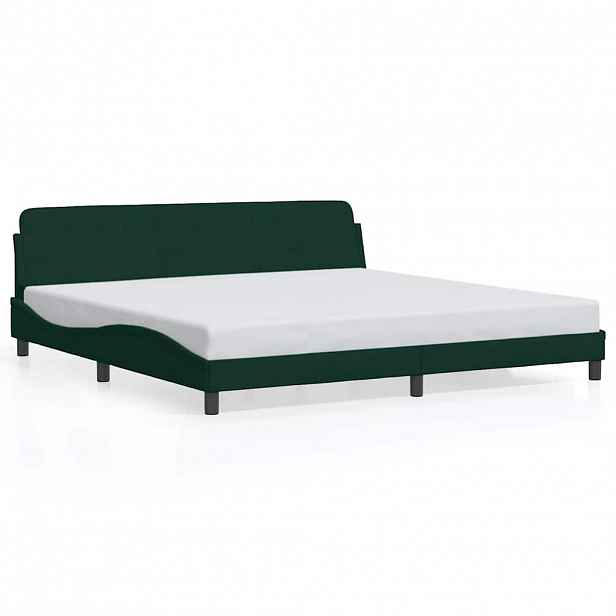 vidaXL Rám postele Dover tmavě zelená 200 x 200 cm samet