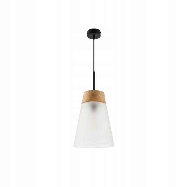 Závěsná lampa Domino Černá Bílá Skleněná Stínidlo 1xE27 23 cm Stropní Svítidlo