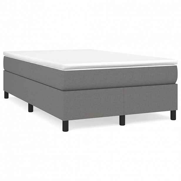 vidaXL Rám postele s boxspringem tmavě šedá 120 x 200 cm textil