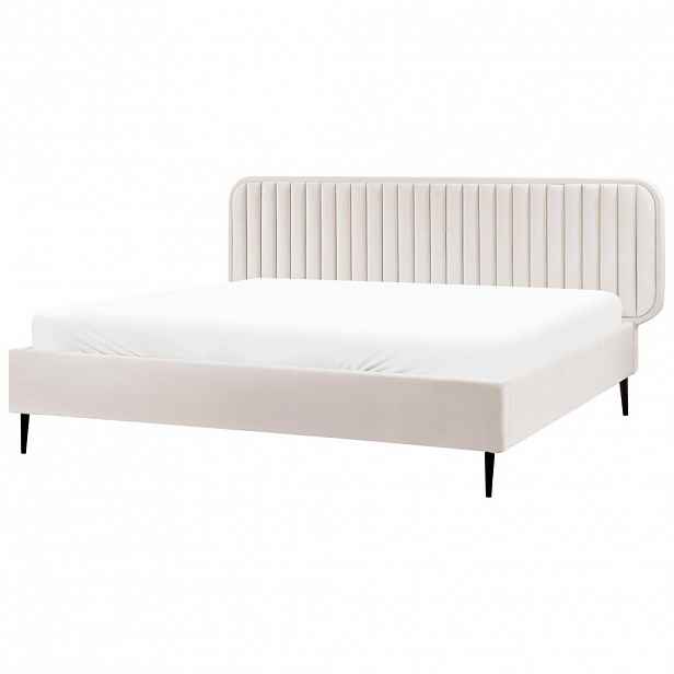 Beliani POSTEL s roštem 180/200 cm Béžová Brin