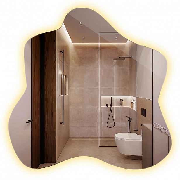 TULUP ZRCADLO Organické 76,6x77,3 cm LED 3000K teplé světlo