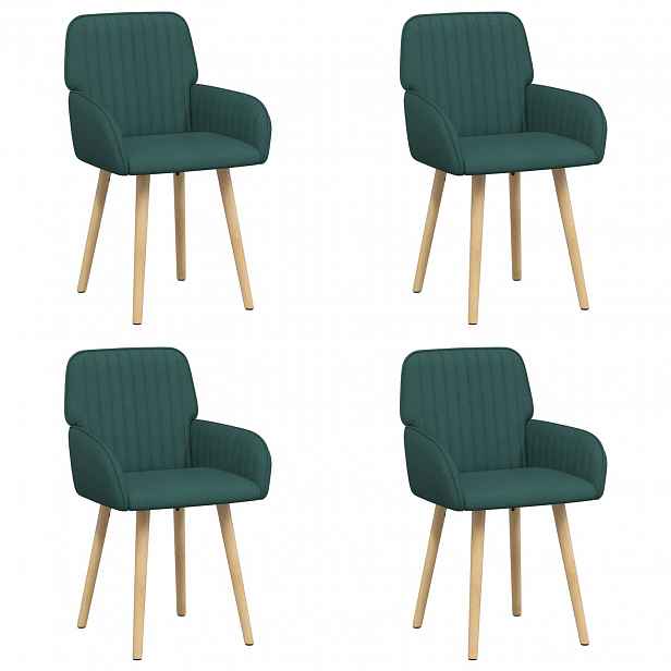 vidaXL Jídelní židle 4 ks Textil Tmavě zelená 56,5 x 50 x 87,5 cm