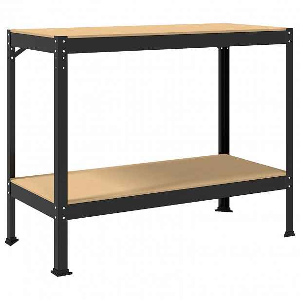 vidaXL Pracovní stůl Černý 115 x 55 x 91 cm Skládané dřevo a kov