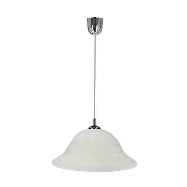 Závěsná lampa Vera Chrome 1x60W E27 Alabastrové stínidlo