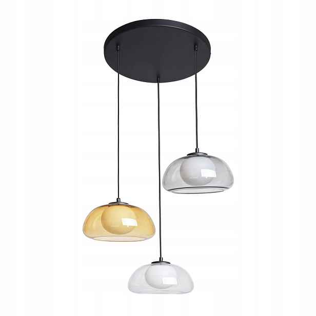 Ainale PND-54637-3-BK-SG Moderní, dekorativní závěsná lampa, 3 x G9