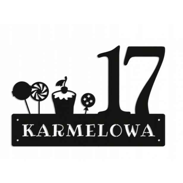 Číslo Na Dům 80 cm Tabule Adresa Ocel 2 mm Karamelová ul.
