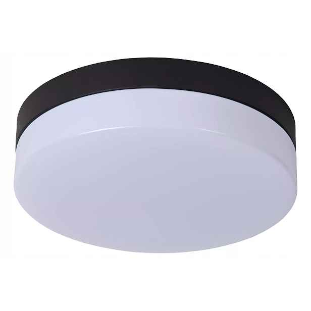 Stropní Svítidlo Koupelnový Led 12W Kulatý Černý Biskit 23 cm Lucide IP44