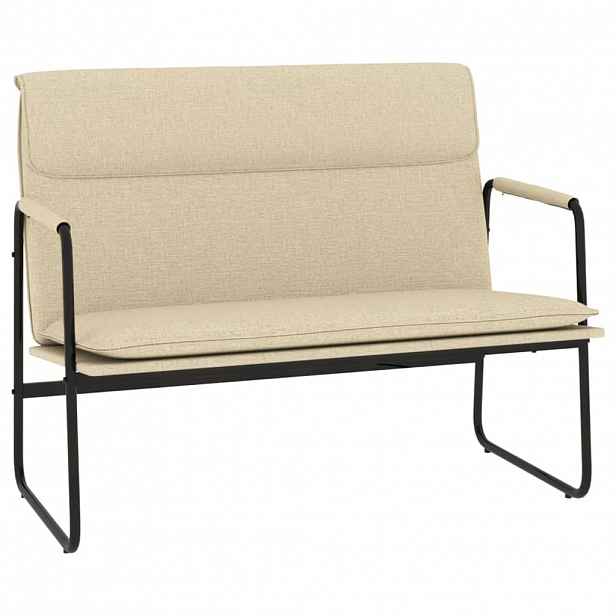 vidaXL Lavice krémová 100 x 64 x 80 cm textil