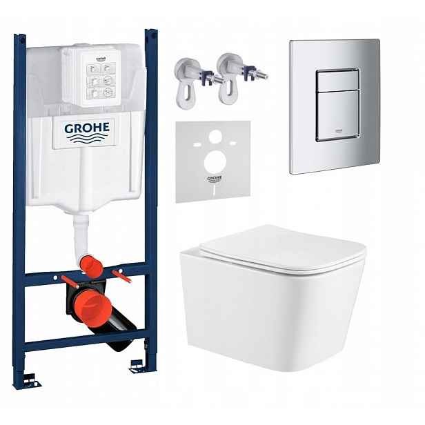Wc sada Grohe s mísou Imprese Alba a tlačítkem chrom mat Fresh