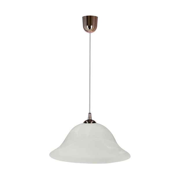 Závěsná lampa Vera s mědí, 1x60W, E27, stínidlo z alabastru