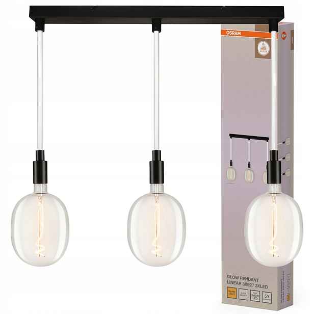 Závěsná stropní lampa 28W 1400lm 2700K Teplá 3x E7 Černá Decor Osram