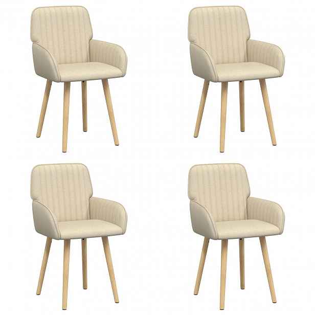 vidaXL Jídelní židle 4 ks Textil Krémová 56,5 x 50 x 87,5 cm