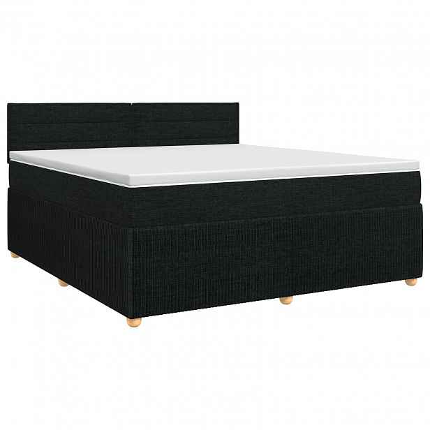 vidaXL Postel boxspring s matrací s čelo Černá 140 x 190 cm Textil