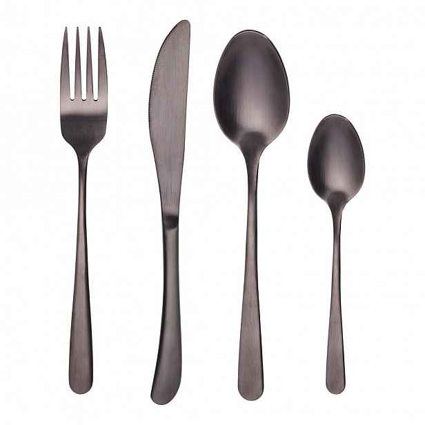 Butlers KINGS Příbory matné set 4 ks - černá