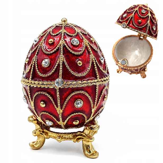 Exkluzivní vajíčko Fabergé Krabička Dárek pro ni Červená krabička