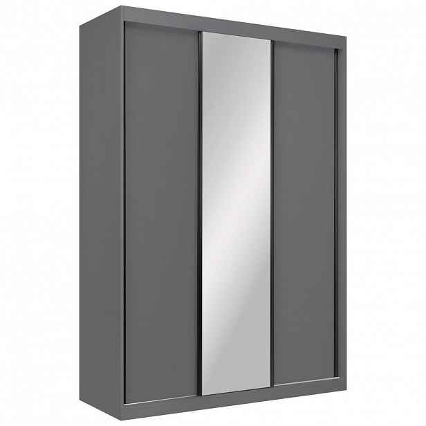 P & B ŠATNÍ SKŘÍŇ S POSUVNÝMI DVEŘM, barvy grafitu, 150/215/59,5 cm