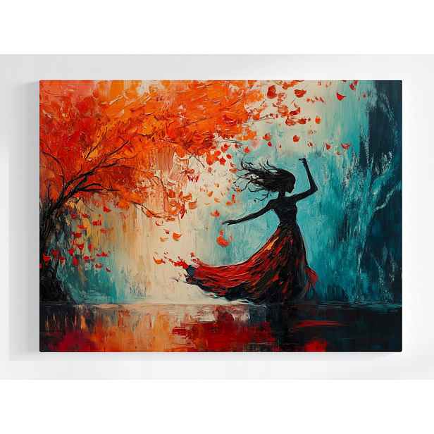 Plakát Postava Žena Podzim Strom Tanec Pohyb 100x75
