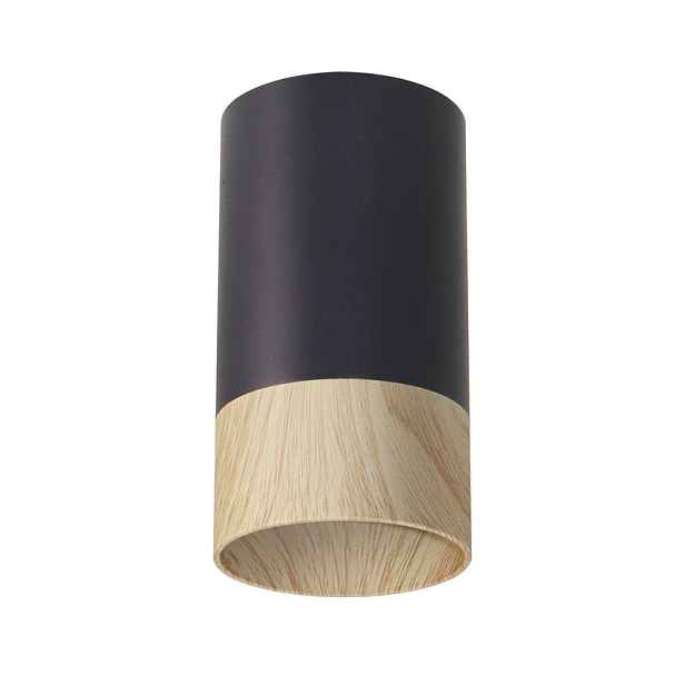 STROPNÍ SVÍTIDLO CONTI TUBE 1X15W GU10 5,5/10 ČERNÉ+DŘEVĚNÉ